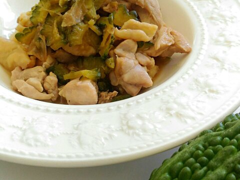 レンジで簡単☆味ぽんでゴーヤ&鶏肉のさっぱり煮